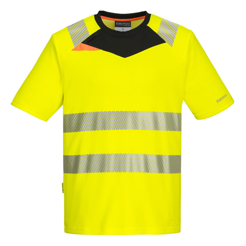 DX4 hi-vis t-shirt S/S - Gul/Sort