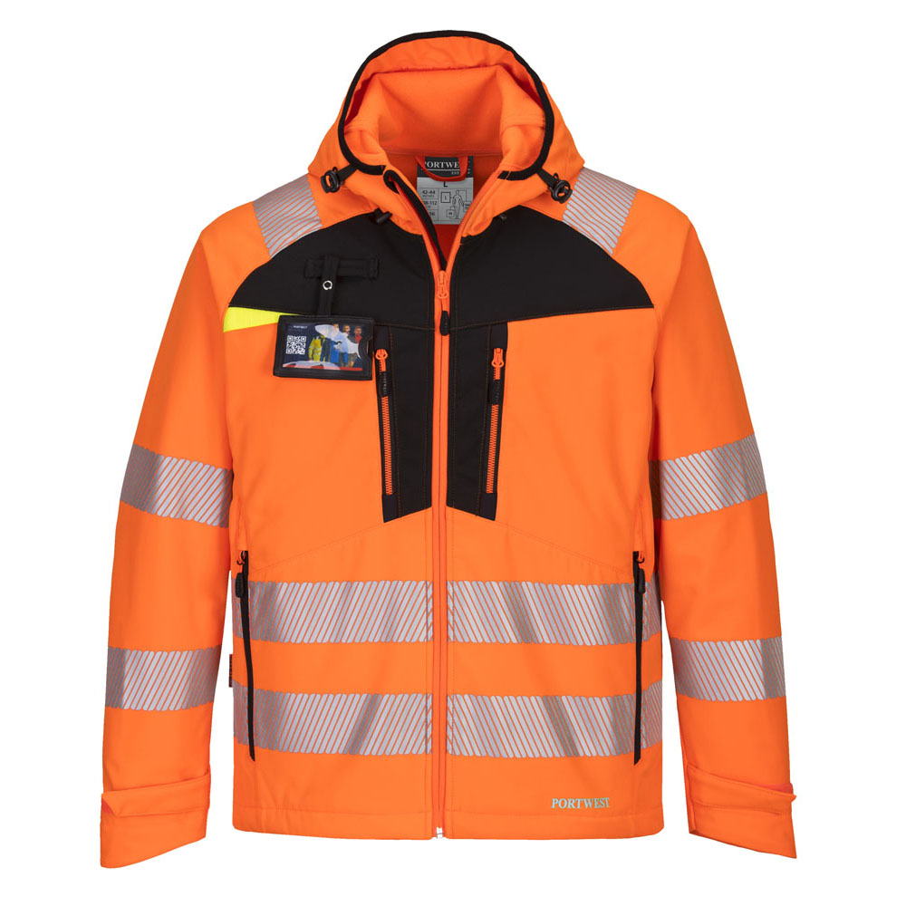 DX4 hi-vis softshell - Orange/Sort - Billede 2