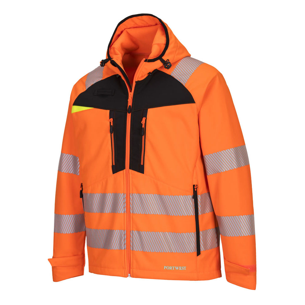 DX4 hi-vis softshell - Orange/Sort - Billede 3