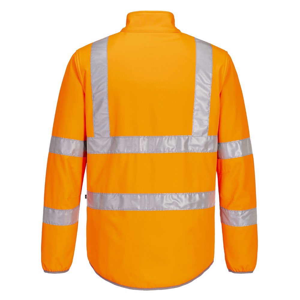 Øko hi-vis softshell jakke (2 lags) - Orange - Billede 2