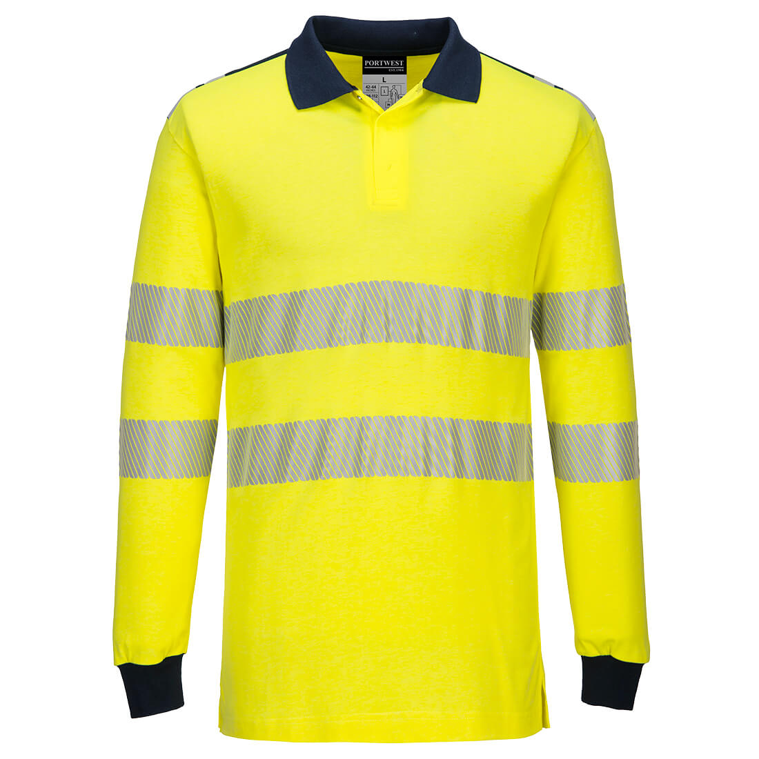 Flammehæmmende hi-vis poloshirts - Gul/Marine