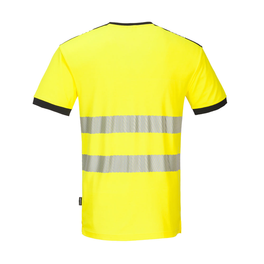 PW3 hi-vis v-hals t-shirts - Gul/Sort - Billede 4
