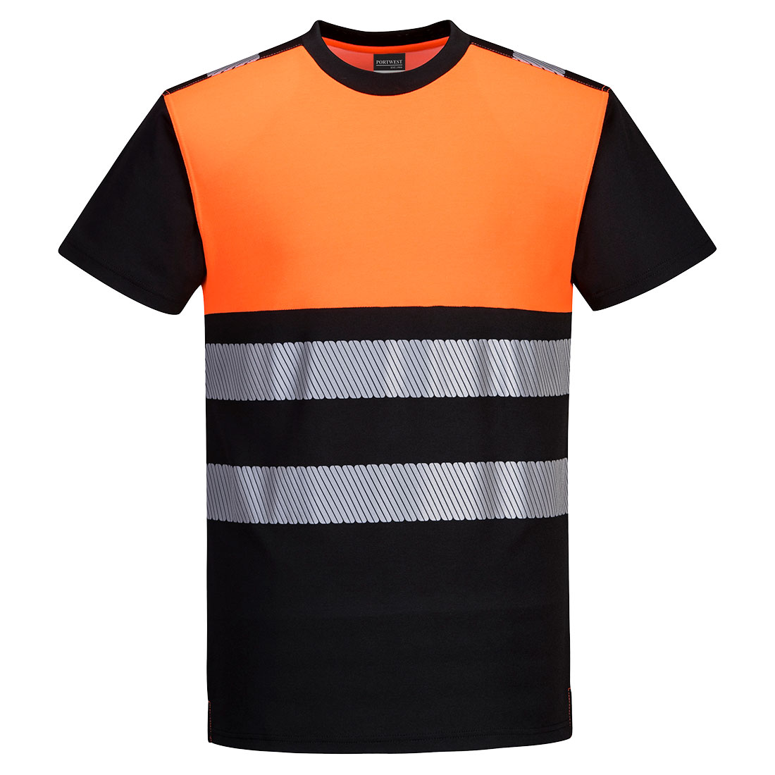 PW3 hi-vis kl. 1 T-shirt - Sort/Orange