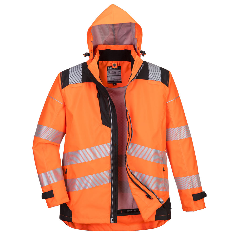 PW3 hi-vis 3-i-1 jakke - Orange/Sort - Billede 2