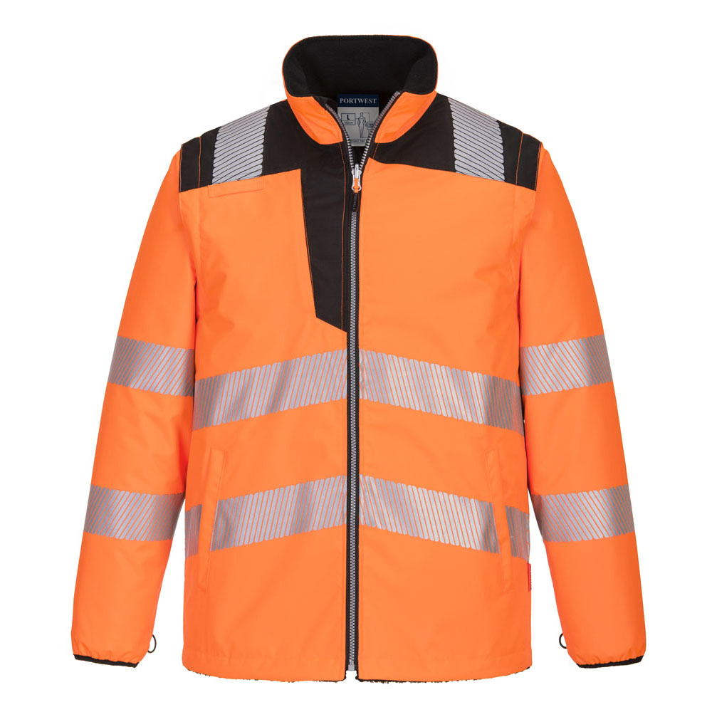 PW3 hi-vis 5-i-1 jakke - Orange/Sort - Billede 3