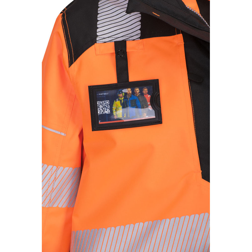 PW3 hi-vis 5-i-1 jakke - Orange/Sort - Billede 6