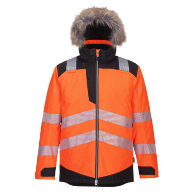 PW3 hi-vis vinter parka - Orange/Sort