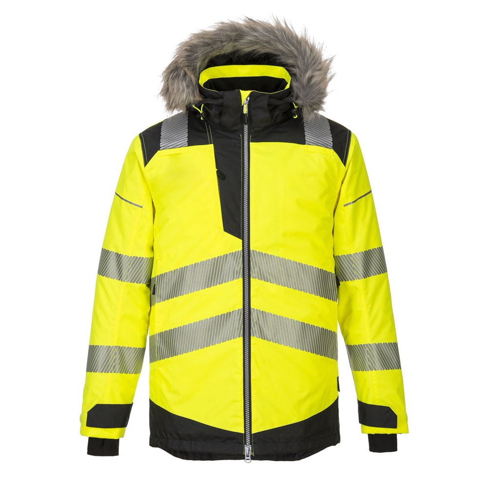 PW3 hi-vis vinter parka - Gul/Sort - Billede 2