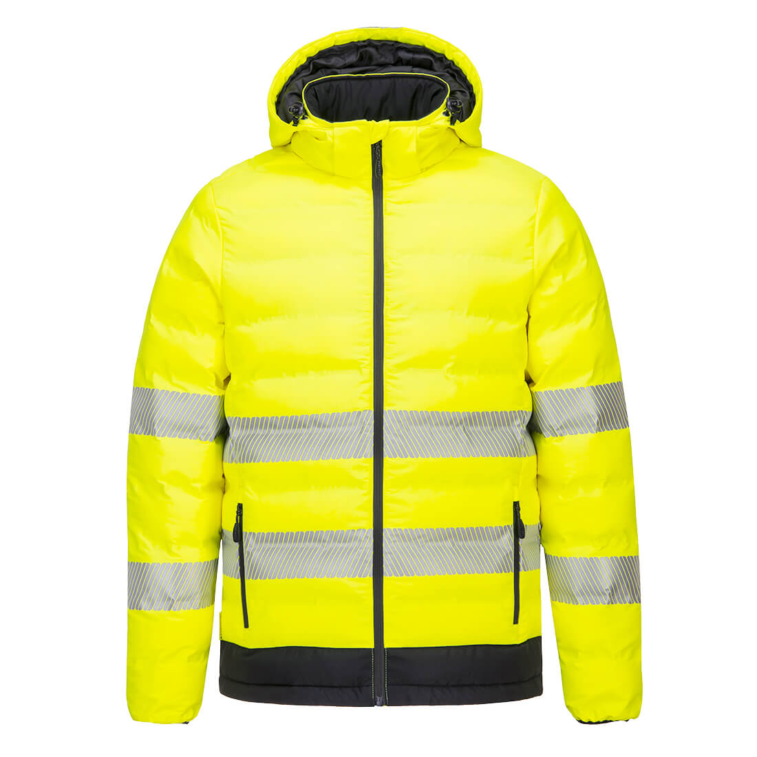 Hi-Vis Ultrasonic varmekanal jakke - Gul/Sort