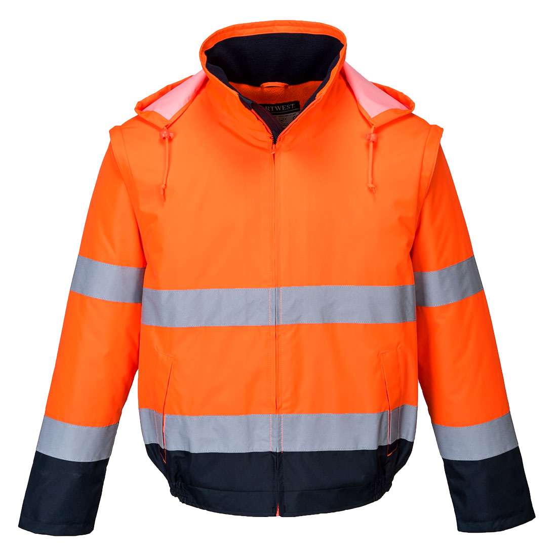 2 i 1 jakke - Orange/Marine