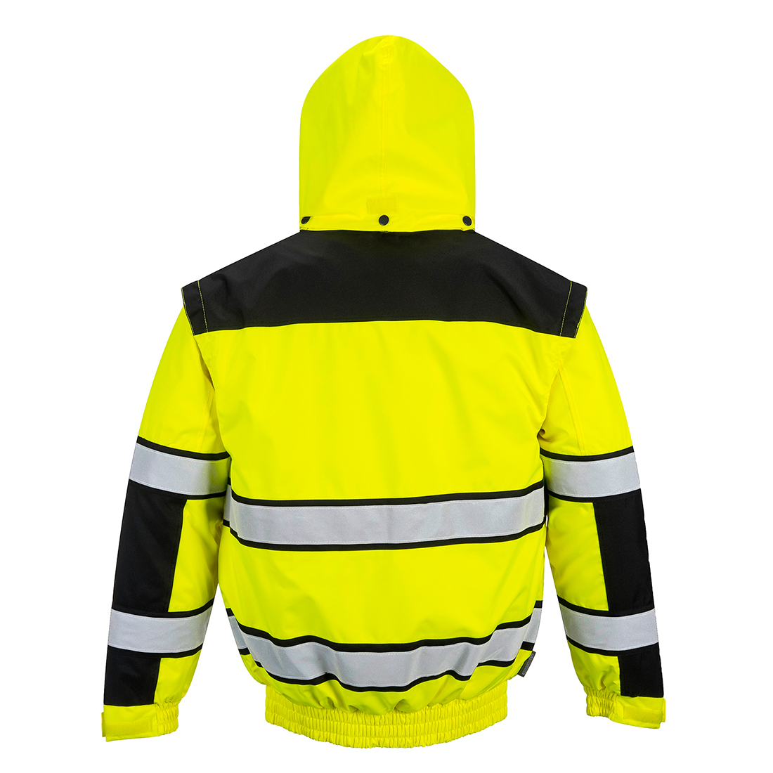 Hi-vis klassisk pilotjakke - Gul/Sort - Billede 2