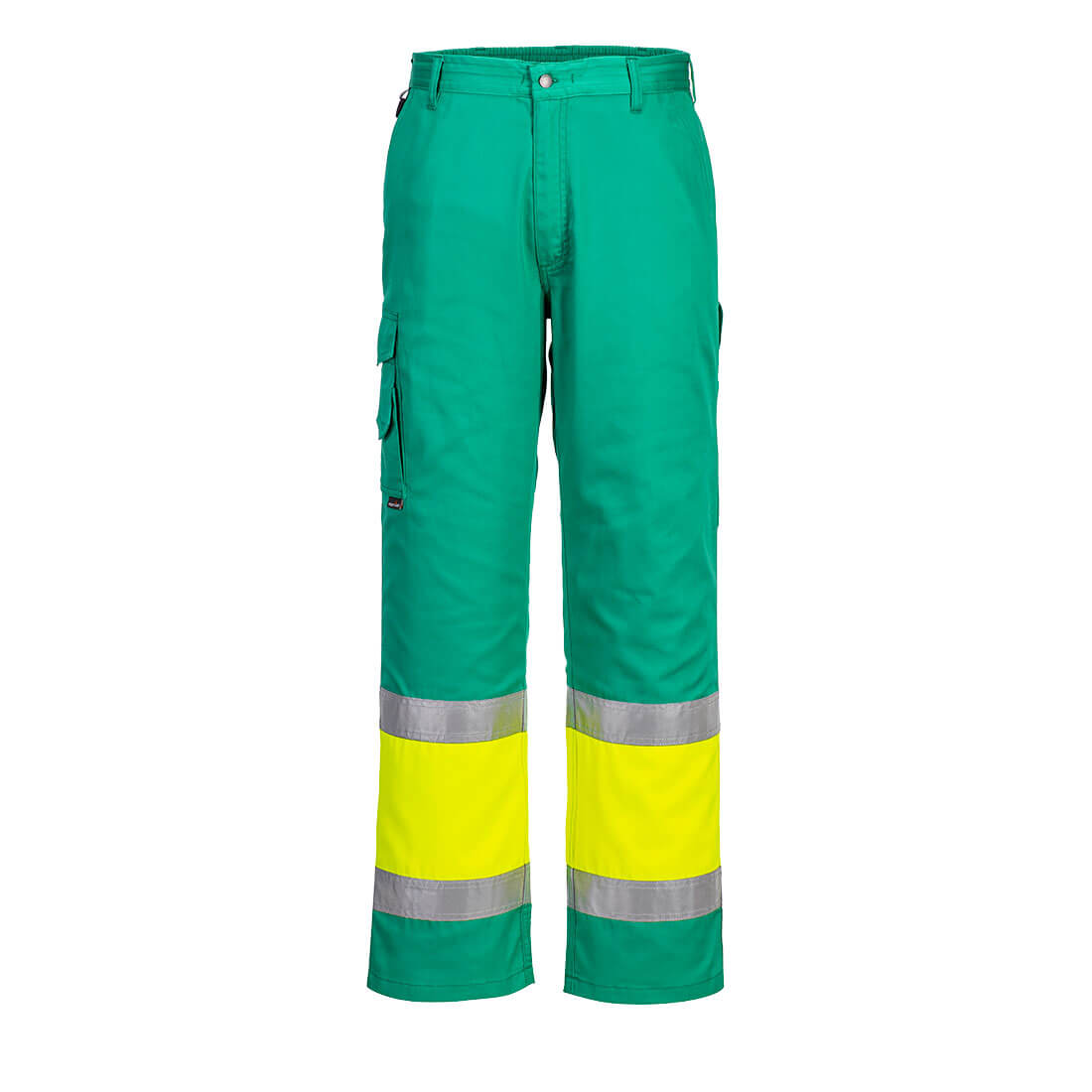 Hi-Vis letvægts tofarvet Combat buks - Gul/Blågrøn