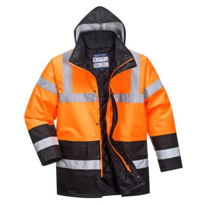 Hi-Vis 2-farvet trafikjakke - Orange/Sort