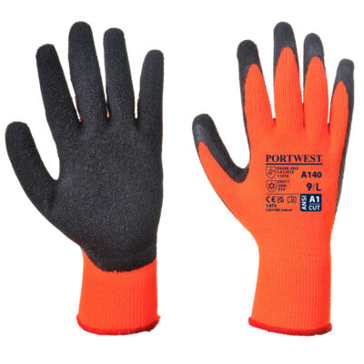 Termal grip handsker - Orange/Sort