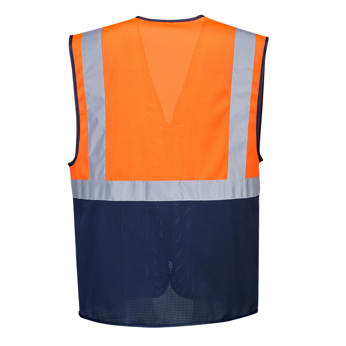 2 farvet MeshAir hi-vis vest - Orange/Marine - Billede 2