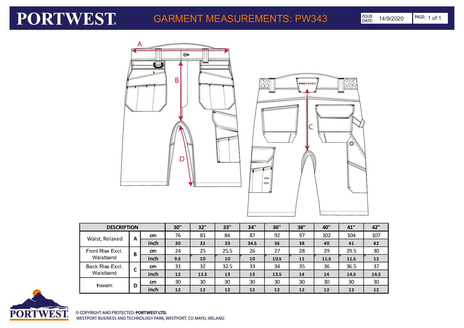 PW3 Hi-Vis Shorts med hængelommer - Gul/Sort - Billede 3