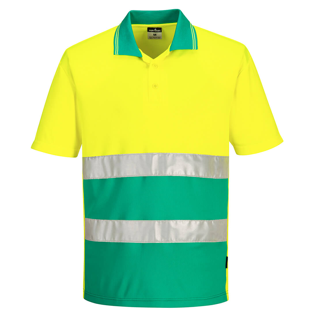 Tofarvet let poloshirts S/S - Gul/Blågrøn