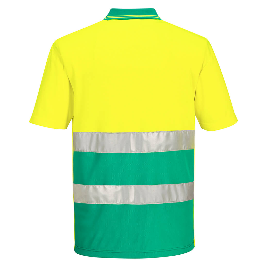 Tofarvet let poloshirts S/S - Gul/Blågrøn - Billede 2