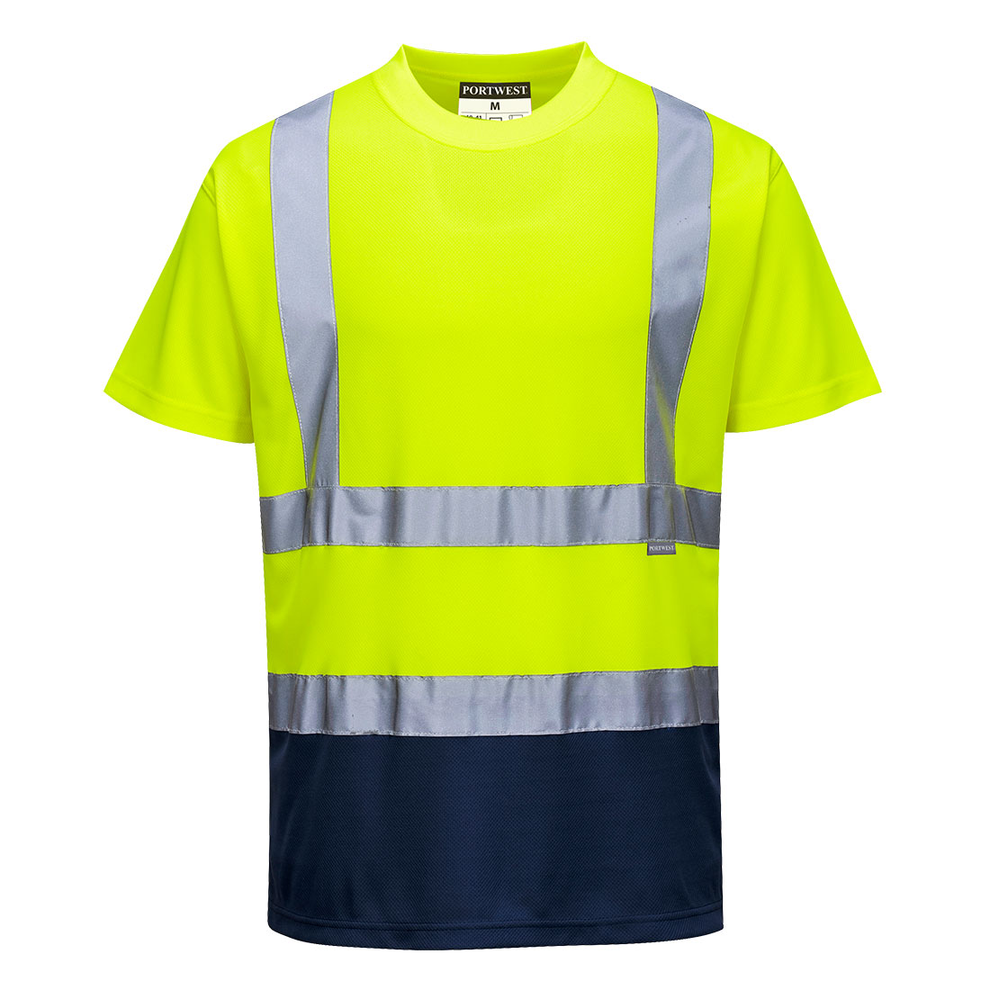 2-farvet T-shirt - Gul/Marine