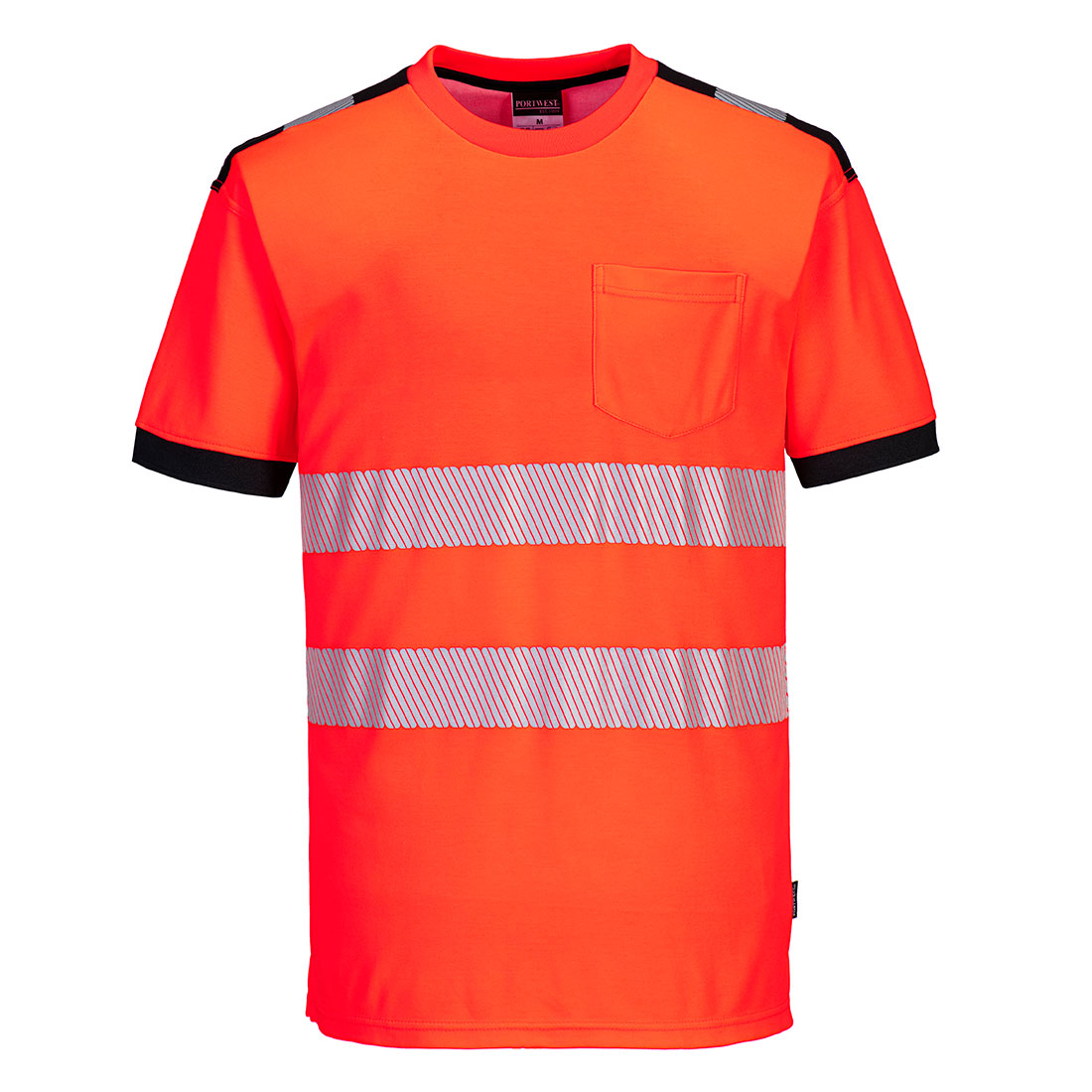 PW3 Hi-Vis t-shirt korte ærmer - Rød/Sort