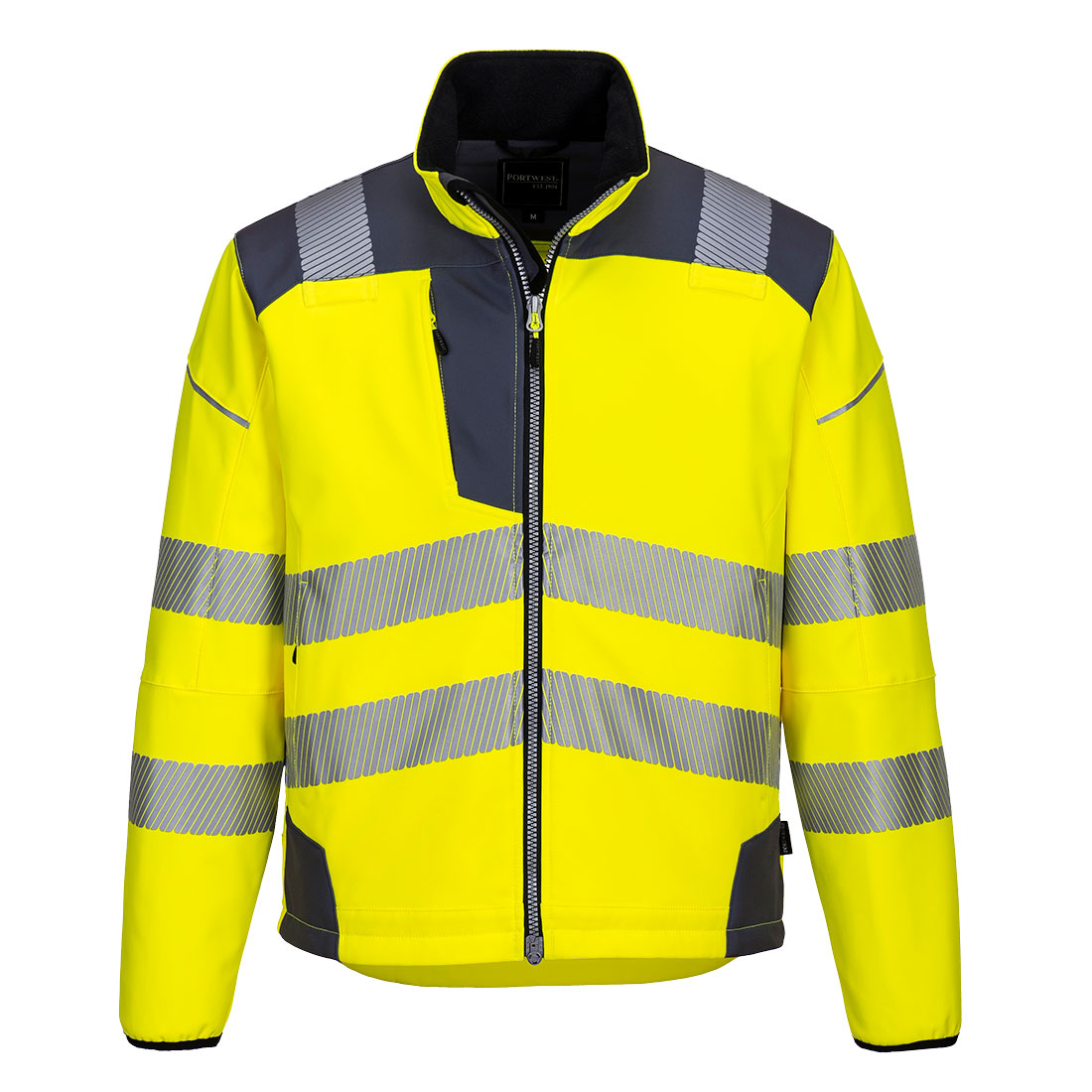 PW3 hi-vis Softshell jakke - Gul/Grå