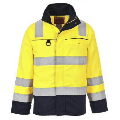 Hi-vis multinorm jakke - Gul/Marine