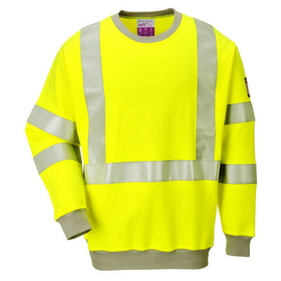 FR Antistatisk hi-vis sweatshirt - Gul
