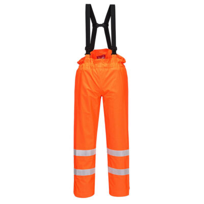 Bizflame hi-vis FR antistatiske regnbukser u/for - Orange