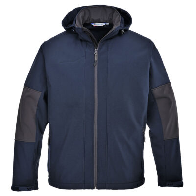 Softshell med hætte (3-lags) - Marine