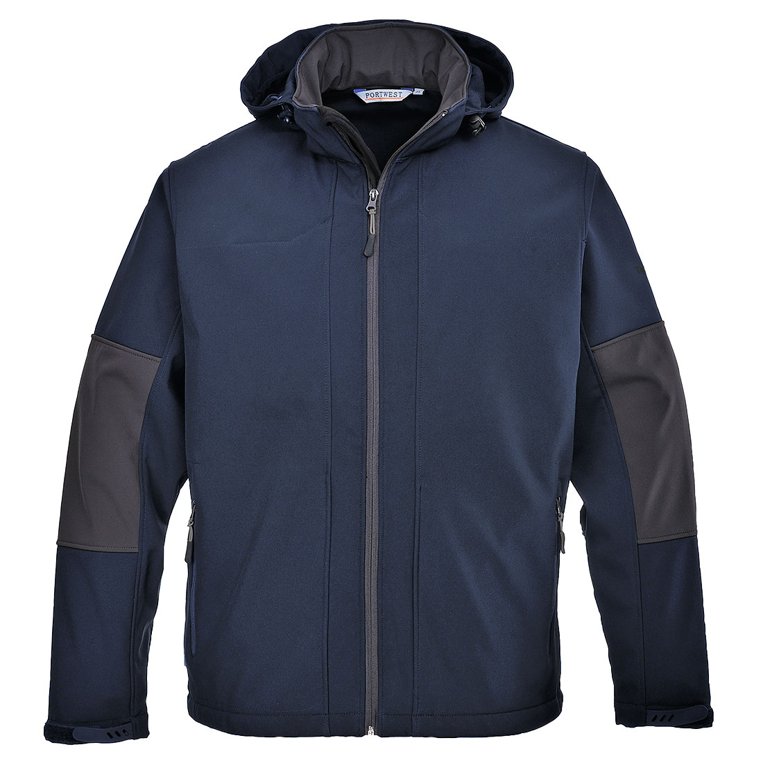 Softshell med hætte (3-lags) - Marine