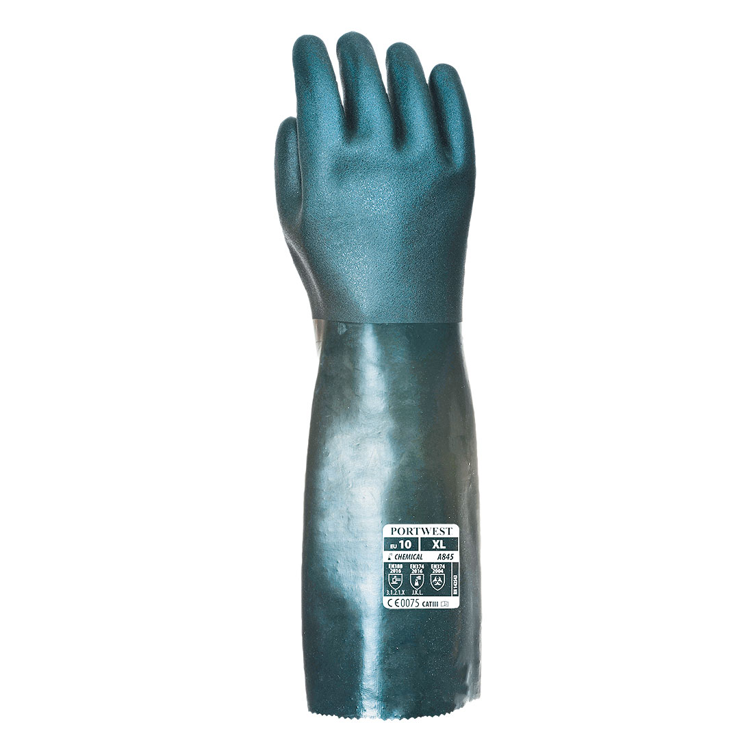 Dobbelt dyppet PVC handske 45 cm - Grøn - Billede 2