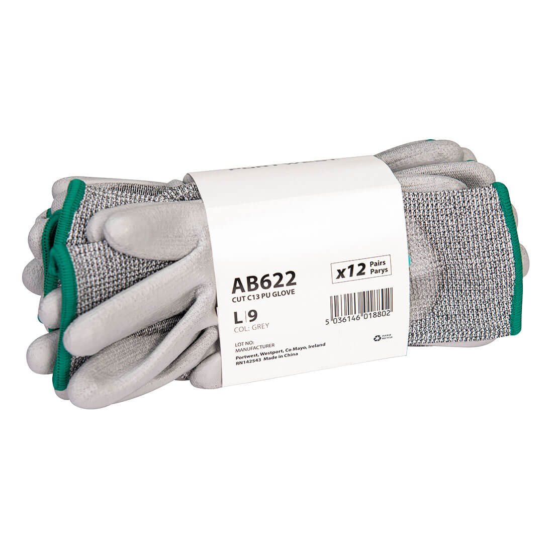 Cut C13 PU Essential Multipack (Pk12) - Grå