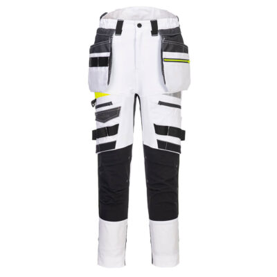 DX4 hi-vis bukser med aftagelige hængelommer - Hvid