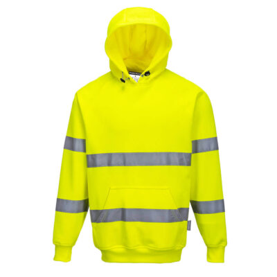Hi-vis sweatshirt med hætte - Gul