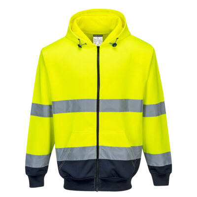 2 farvet lynlås cardigan sweat - Gul/Marine