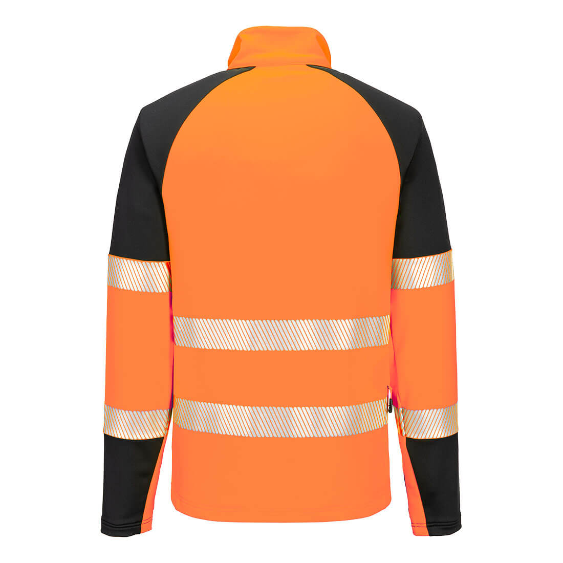 PW3 Hi-Vis sweatshirt m 1/4 lynlås - Orange/Sort - Billede 2