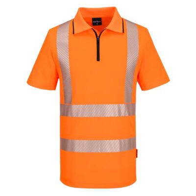 KX3 Sport hi-vis Polo med lynlås og korte ærmer - Gul