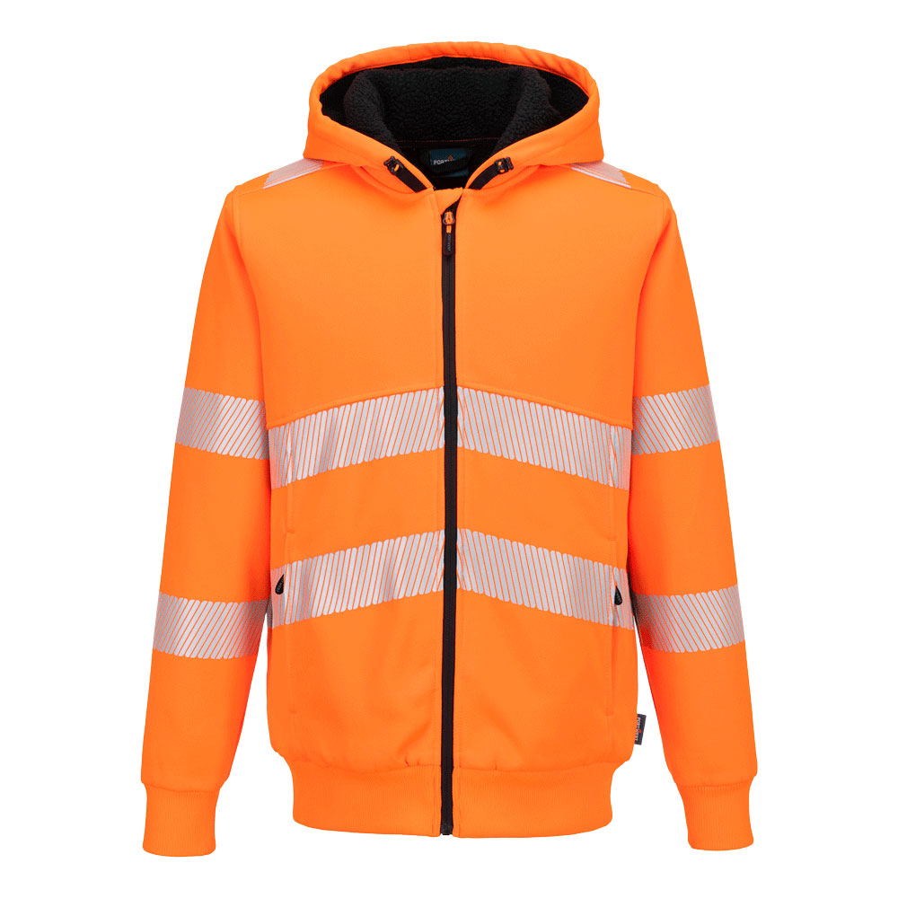 PW3 Hi-Vis vinterhættetrøje med lynlås Orange