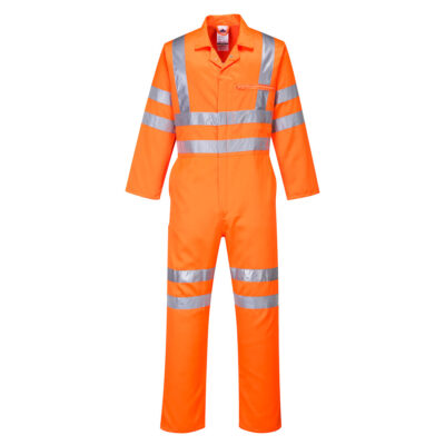 Hi-Vis polybomulds-serviceoveralls - Orange med ekstra længde