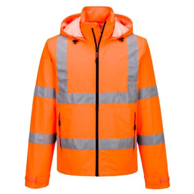 Hi-vis letvægtsjakke, sammenpakkelig Orange