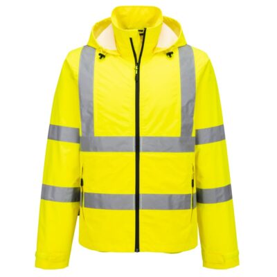 Hi-vis letvægtsjakke, sammenpakkelig Gul