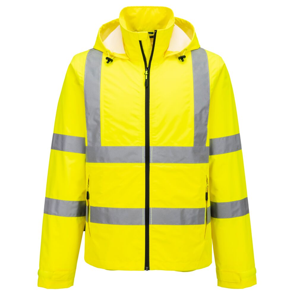 Hi-vis letvægtsjakke, sammenpakkelig Gul