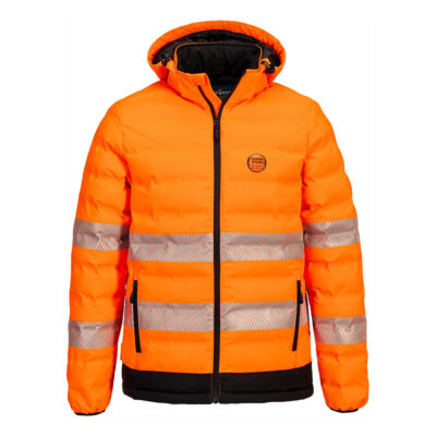 Hi-vis Ultrasonic varme kanal jakke Orange/Sort