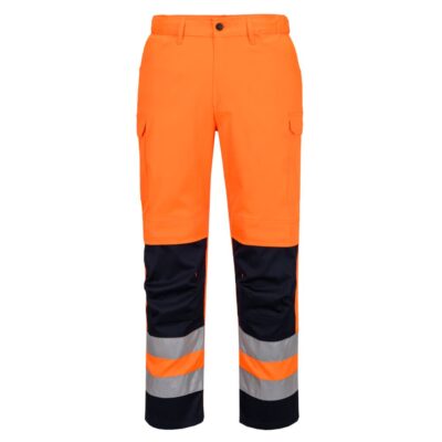 Hi-Vis Mesh Panel Trousers Orange/Marine