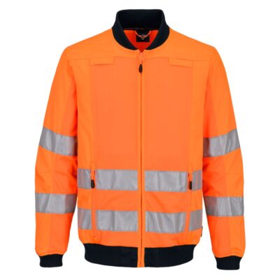 Hi-Vis arbejdsjakke med mesh panel Orange/Marine