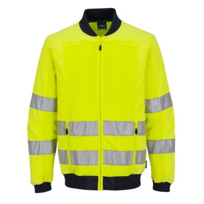 Hi-Vis arbejdsjakke med mesh panel Gul/Marine