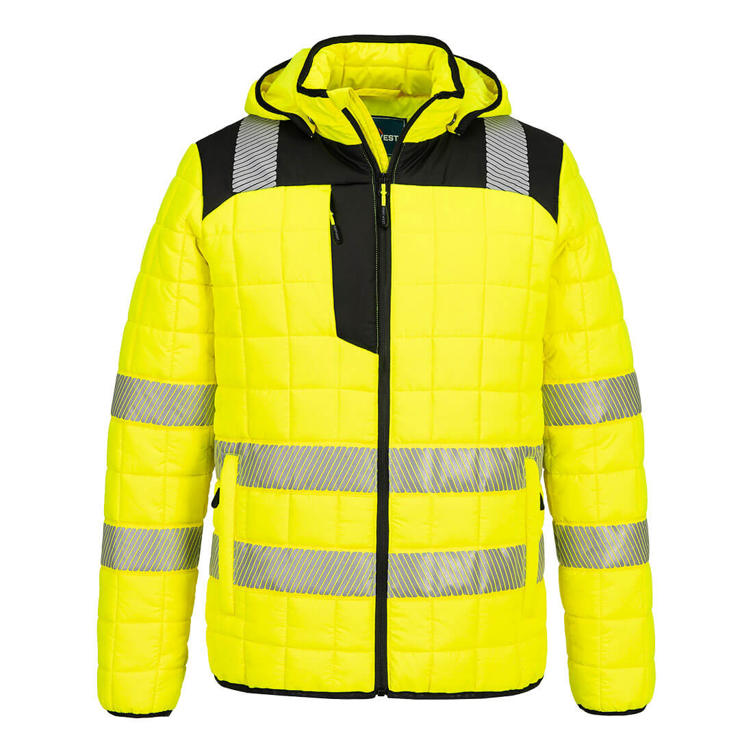PW3 hi-vis ternet vatteret jakke Gul/Sort