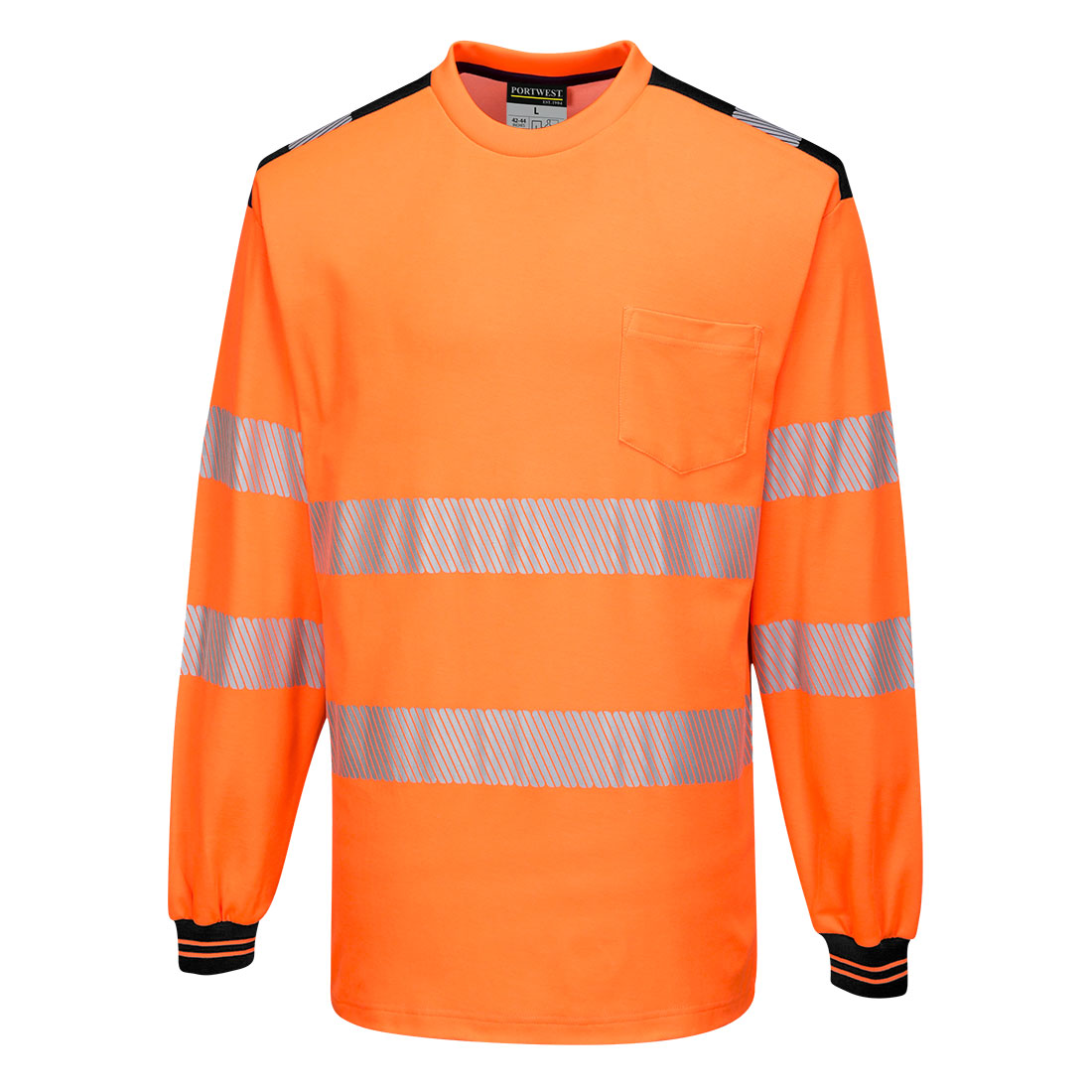 PW3 Hi-Vis Langærmet t-shirt - Orange/Sort